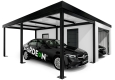 GARDEON® Garage mit Hörmann Garagentor, Fenster und Carport links